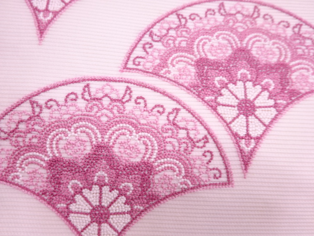 アンティーク　絽華紋青海波模様織出し袋帯（額縁仕立て）（材料）